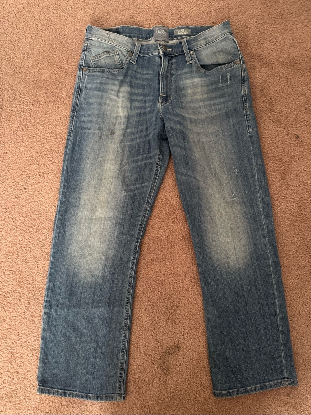Rock & Republic Men's Y2K Blue Washed Straight-Leg Jeans